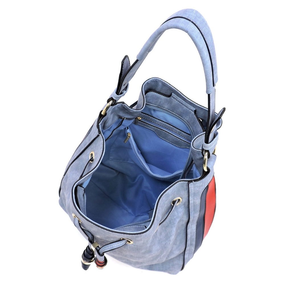 NEW Textured Drawstring Shoulder Bag Hobo - Picture 8 of 8
